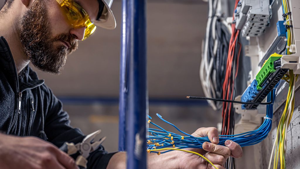 Lethbridge electrician working on residential wiring